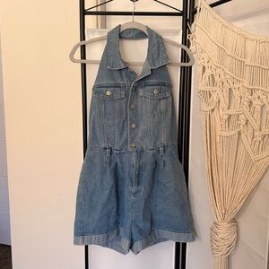 Denim Halter Romper